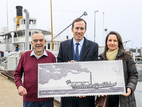 Léman: un timbre pour les 200 ans de la traversée du Guillaume Tell