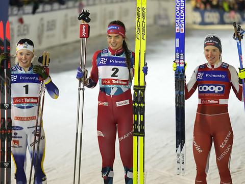 Nadine Fähndrich sur le podium à Tallinn