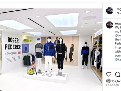 Roger Federer présente une collection de vêtements de sa création