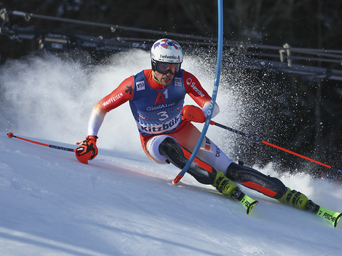 Daniel Yule 3e du slalom, Linus Strasser s'impose