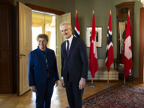 La présidente de la Confédération en visite en Norvège