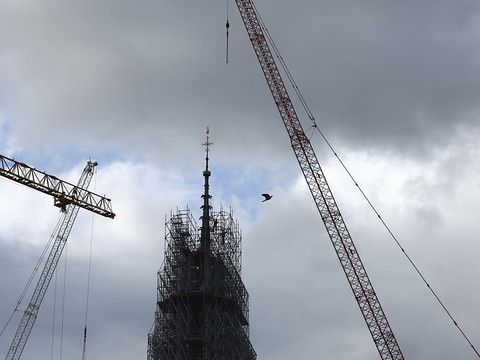 Notre-Dame: début du démontage de l'échafaudage de la flèche