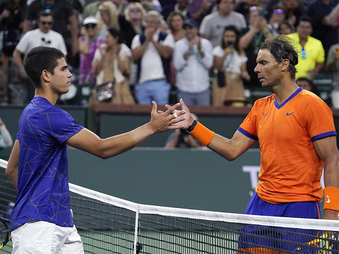 Carlos Alcaraz et Rafael Nadal en double à Paris