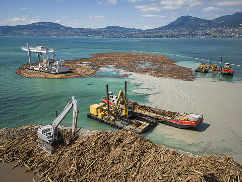 Entre 7000 et 9000 m3 de bois à retirer du Léman au Bouveret (VS)