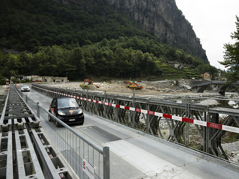 Ouverture du pont de remplacement dans le Val Maggia