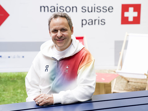 Ralph Stöckli affiche un large sourire à mi-JO