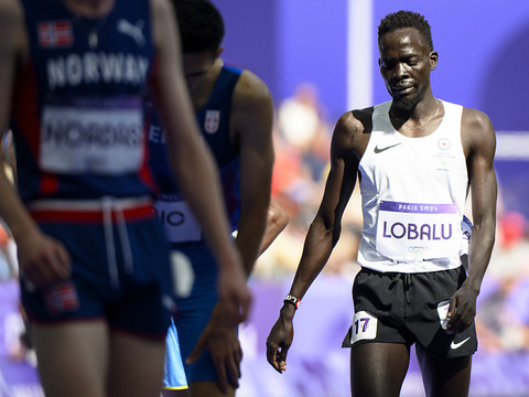 Dominic Lobalu en finale du 5000 m