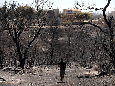 Incendies en Grèce: le gouvernement promet des aides aux sinistrés
