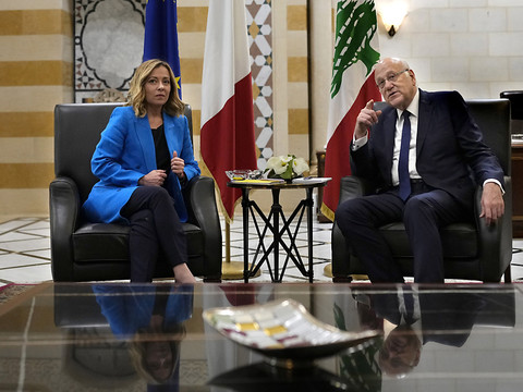 La cheffe du gouvernement italien Giorgia Meloni à Beyrouth