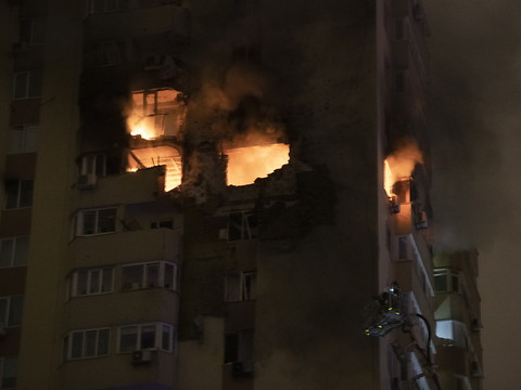 Neuf blessés dans une attaque de drone russe à Kiev