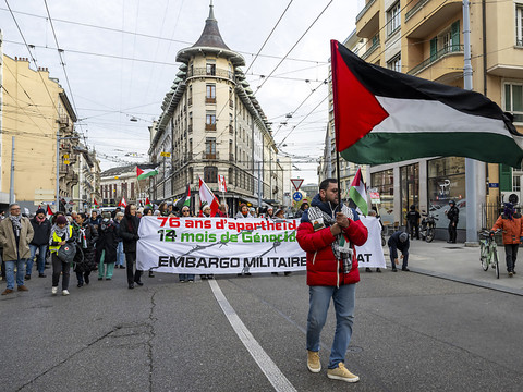 Manifestation pro-palestinienne dans les rues de Genève