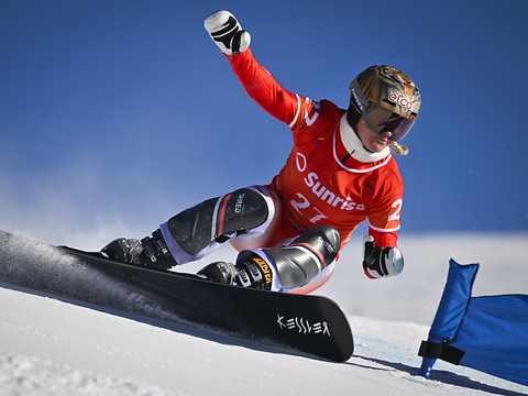 Julie Zogg se classe 4e du géant parallèle de Carezza