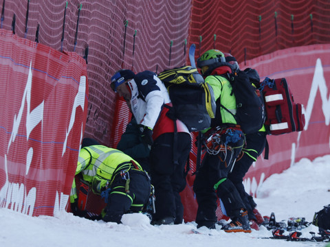 Lourde chute de Sarrazin à l'entraînement à Bormio