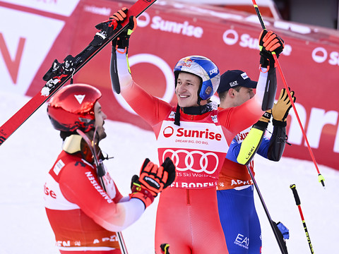 Marco Odermatt s'impose devant Loïc Meillard