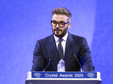 Crystal Award décerné à David Beckham à Davos