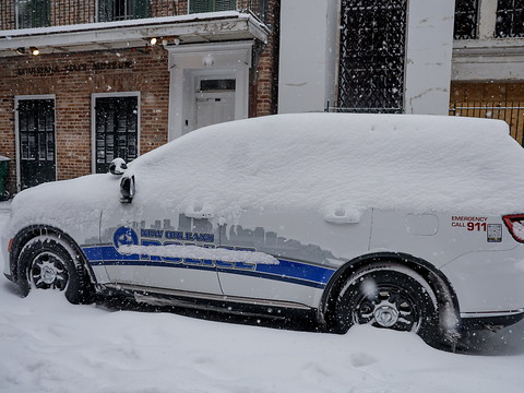 Une rare couche de neige recouvre La Nouvelle-Orléans