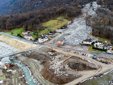 Intempéries dans le Val Mesocina: près de trois millions de dons