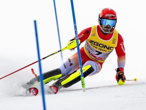 Slalom: Loïc Meillard deuxième de la première manche