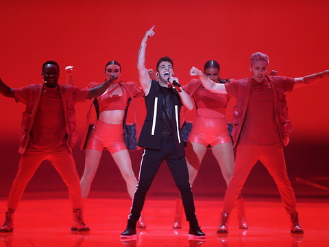 Luca Hänni et Kate Ryan à Bâle en marge du Concours Eurovision
