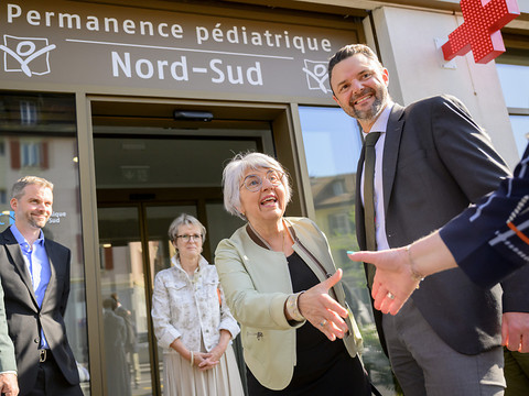 Elisabeth Baume-Schneider visite un centre médical à Crissier (VD)