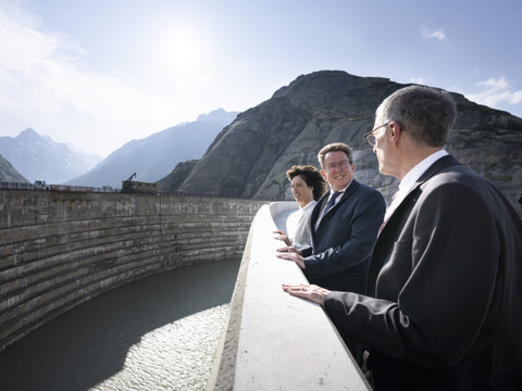 Inauguration du nouveau barrage du lac du Grimsel (BE)