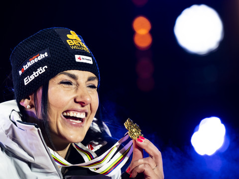 La championne du monde du super-G range ses skis