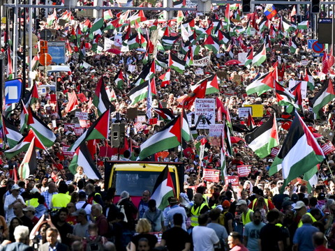 A Bruxelles, mobilisation importante en soutien aux Palestiniens
