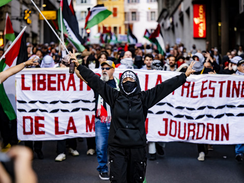 Double manifestation liée à Gaza à Lausanne - Heurts avec la police