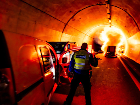 Exercice incendie grandeur nature dans le tunnel d'Arrissoules