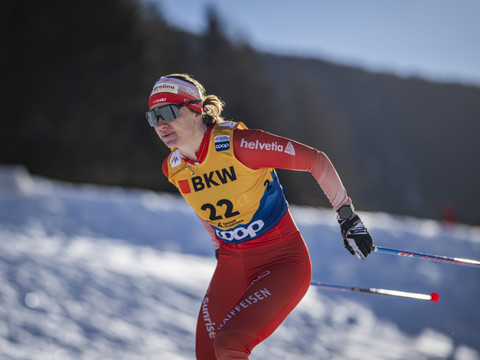 Nadine Fähndrich termine deuxième du sprint à Val di Fiemme