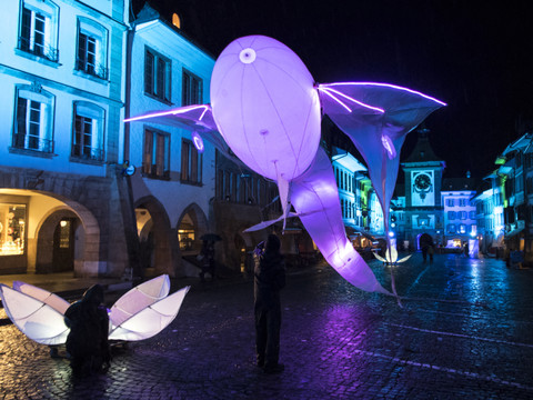 Début de la 10e édition du festival des Lumières à Morat (FR)