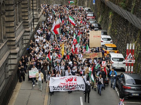 Environ 850 manifestants contre Israël et Trump à Lausanne
