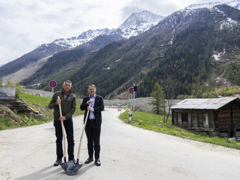 Lancement des travaux de la route cantonale à Blatten