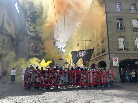Manif antifasciste non autorisée à Berne: déploiement policier