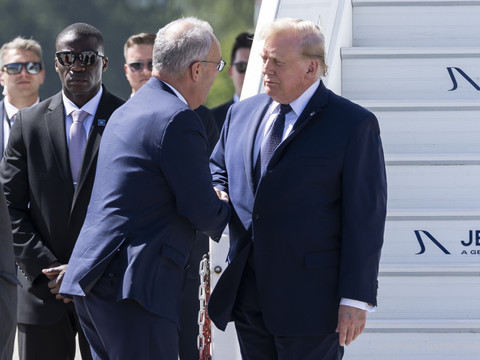 Donald Trump est arrivé à Genève avant de repartir pour Evian