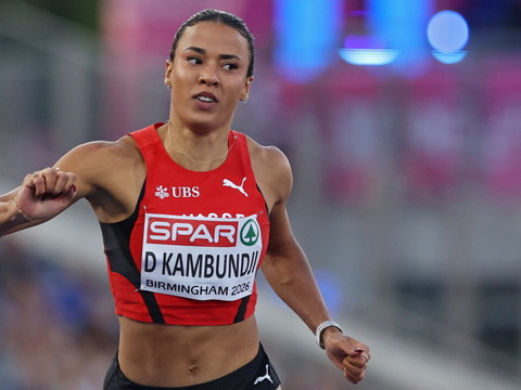 Ditaji Kambundji au pied du podium