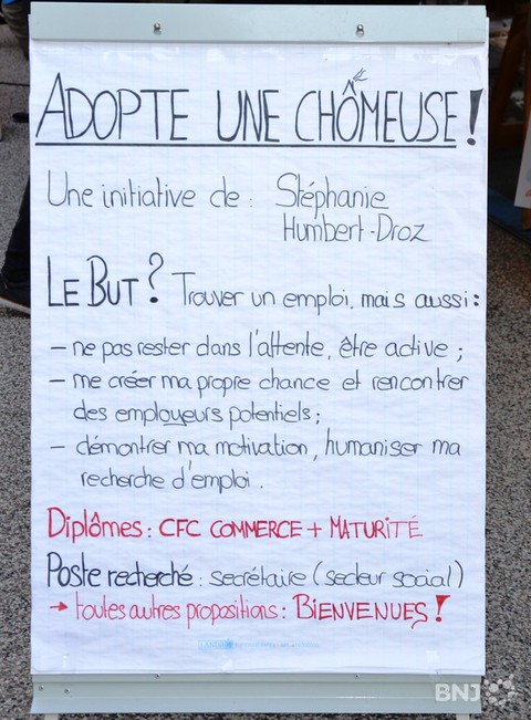 Le panneau qui incite les entreprises à l'adopter.
