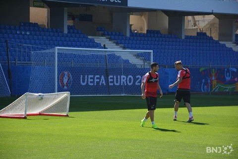 Haris Seferovic travaille devant le but.