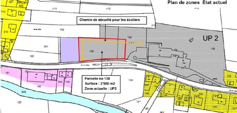 Le projet de cehemin de contournement pour les écoliers (photo: administration communale)