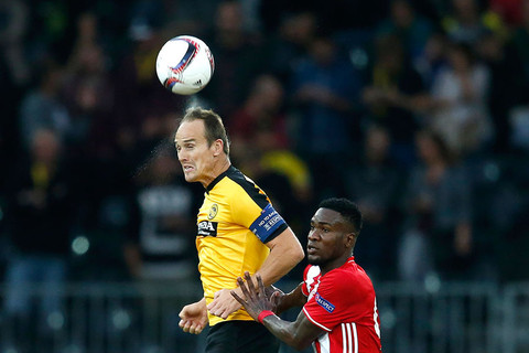 Le défenseur neuchâtelois Steve Von Bergen et les Young Boys se sont inclinés face aux Grecs de l'Olympiakos (photo : www.bscyb.ch)