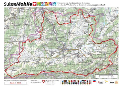 Carte l'Ajoie de marcher
