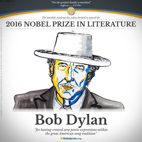 Bob Dylan est le premier musicien à décrocher le prix Nobel de littérature.