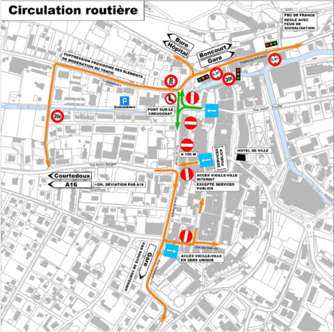 plan de circulation de Porrentruy