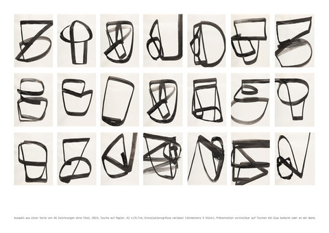 Oeuvre de Romy Troxler, Ohne Titel, encre sur papier, 2015