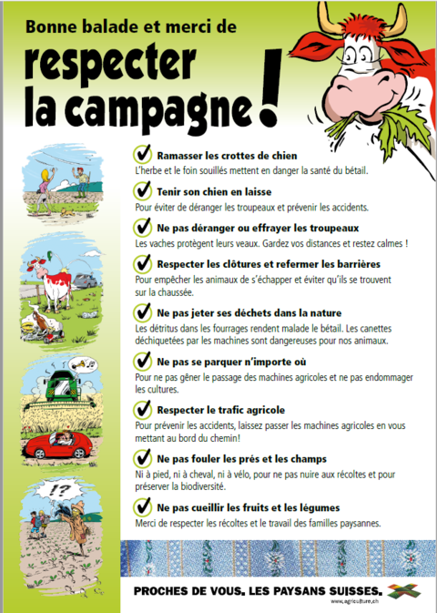 « Bonne balade et merci de respecter la campagne ! », Chambre jurassienne d’agriculture