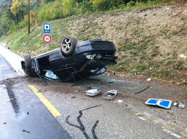 Accident de voiture à Frinvilier