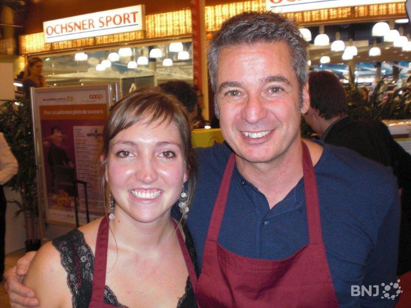 La gagnante Géraldine et son dauphin Maurizio.
