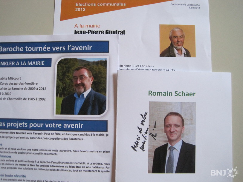Les trois candidats à la mairie de la Baroche