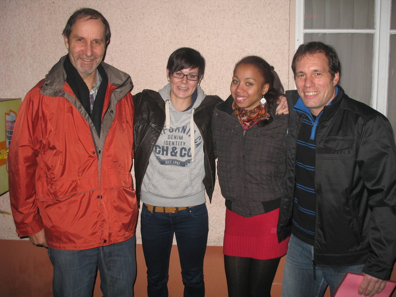 Les lauréats présents, de gauche à droite: Pierre Zingg, Géraldine Stieger (FSG Bassecourt), Rachel Pellaud (FSG Bassecourt), Christian Vernier (FSG Bassecourt)