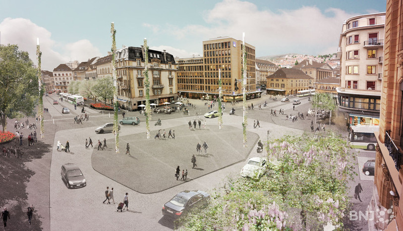 La future place Numa-Droz à Neuchâtel